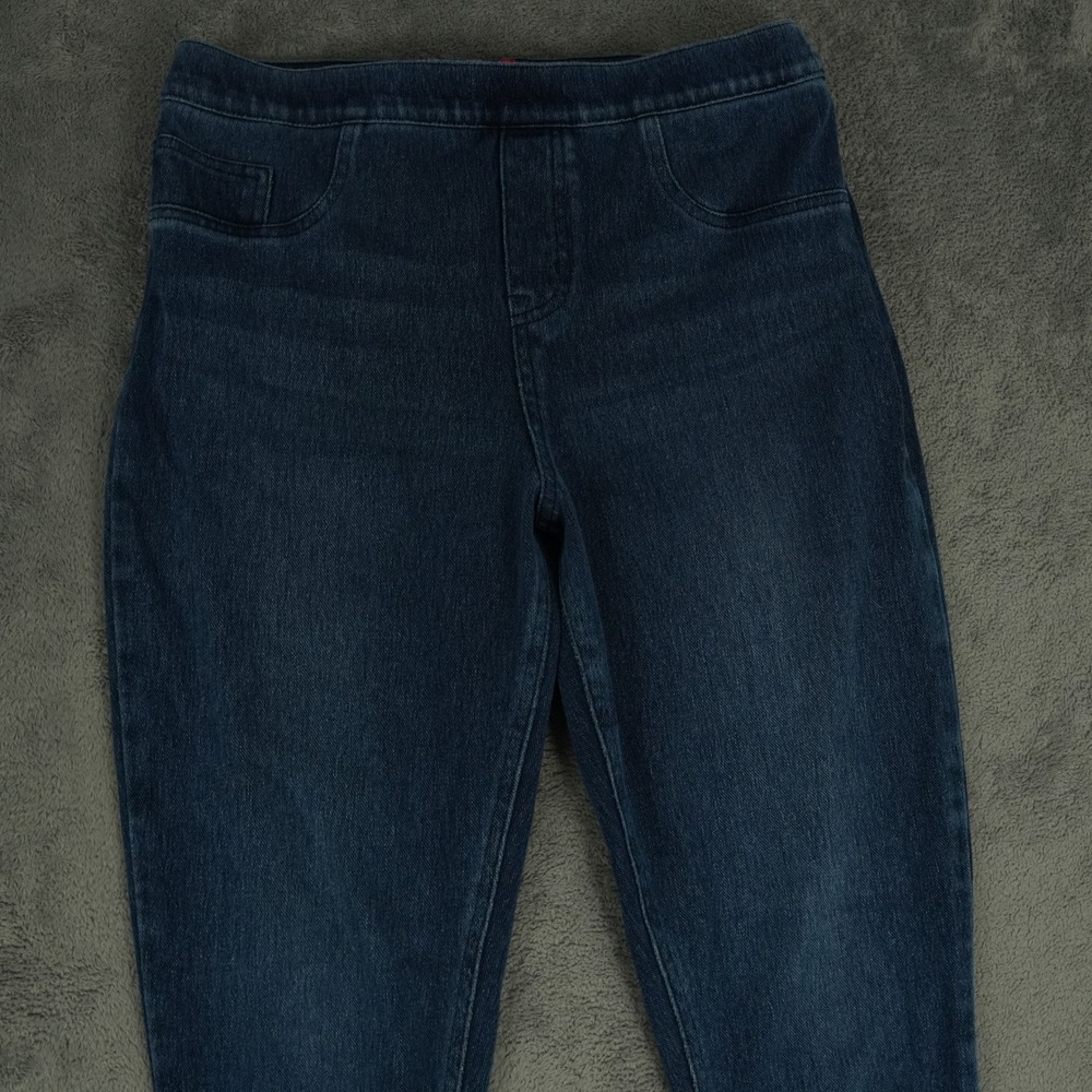 Spanx Jean-ish Ankle Leggings Womens L Tall (31x29) Blue Pull On Denim Shapewear